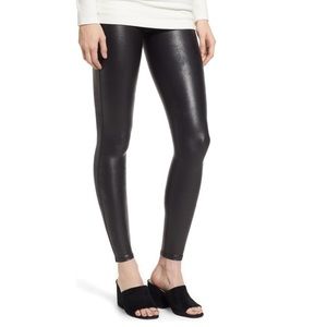 SPANX Faux Leather Leggings - Black Petite xs